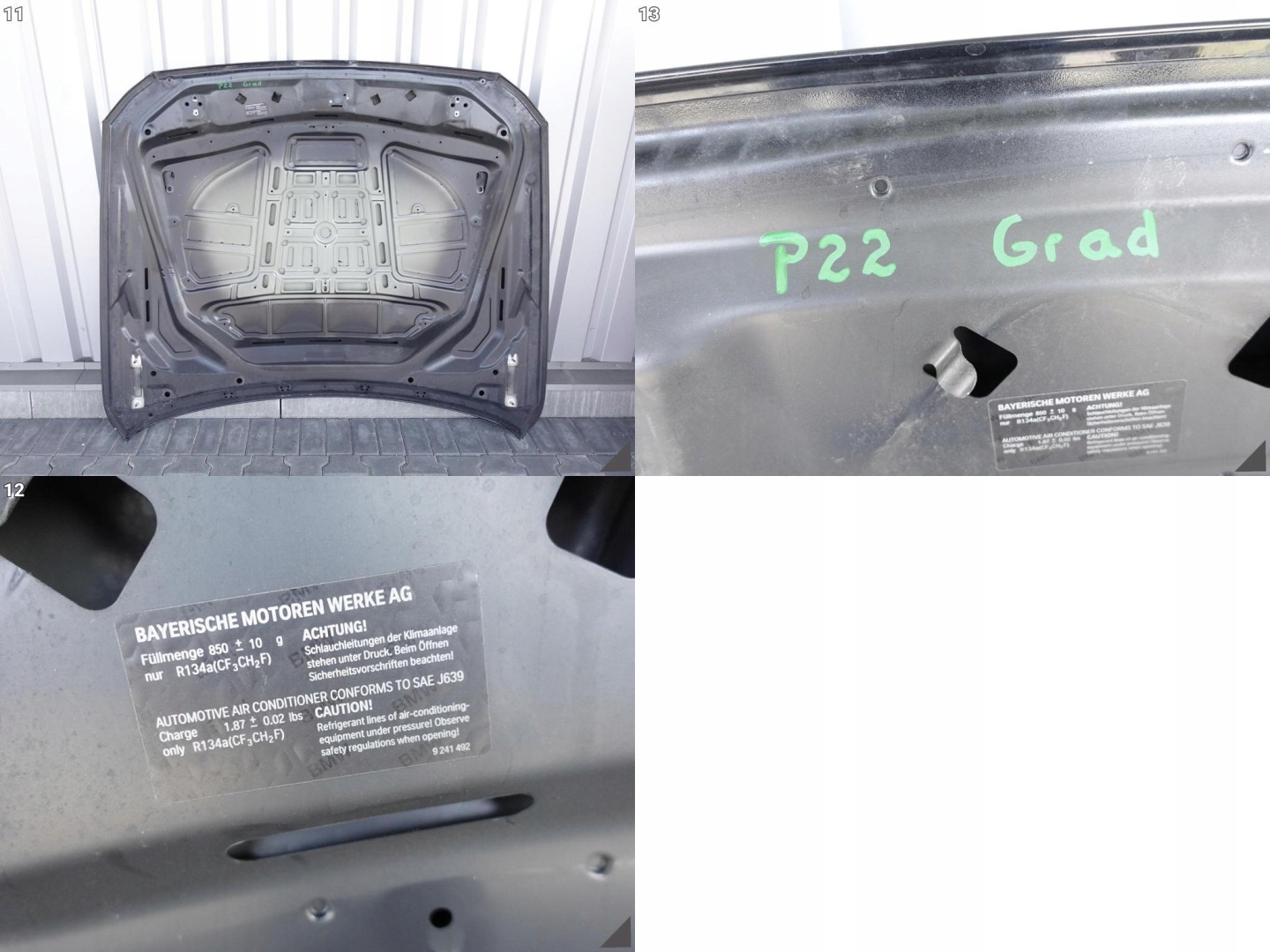 Motorhaube BMW 5 F11 Bonnet 7207194 Hood - Thumbnail 12