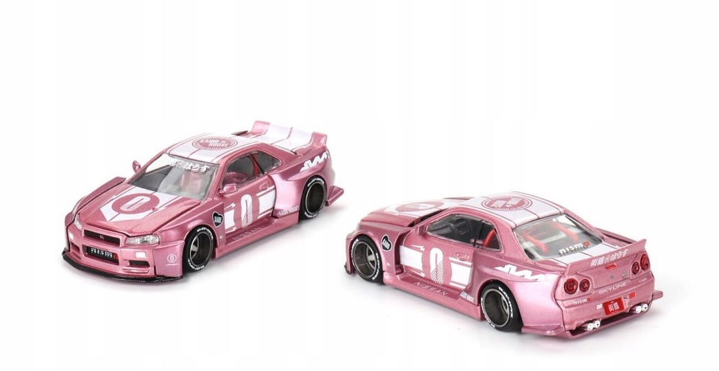 Kaido House + MINI GT Skyline GTR R34 Różowy KAIDO RACING FACTORY