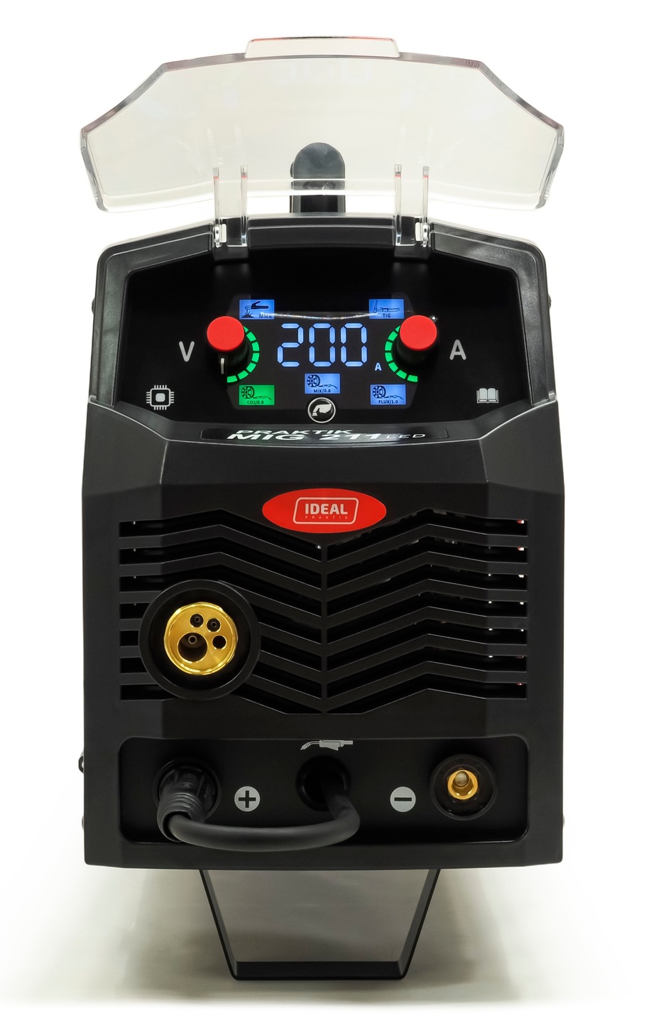 ZESTAW Spawarka IDEAL PRAKTIK MIG 211 SYNERGIC LED SYNERGIA BUTLA REDUKTOR  PRZYŁBICA