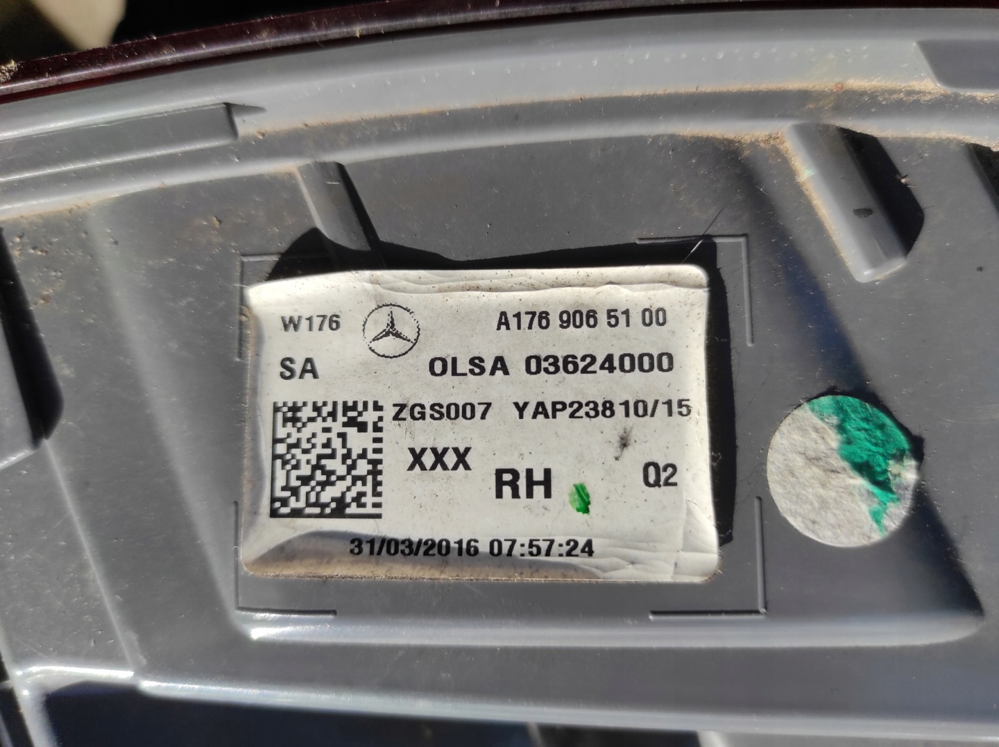 Mercedes-Benz A-Klasse W176 Rückleuchte A1769065100 Rearlamp - Thumbnail 7