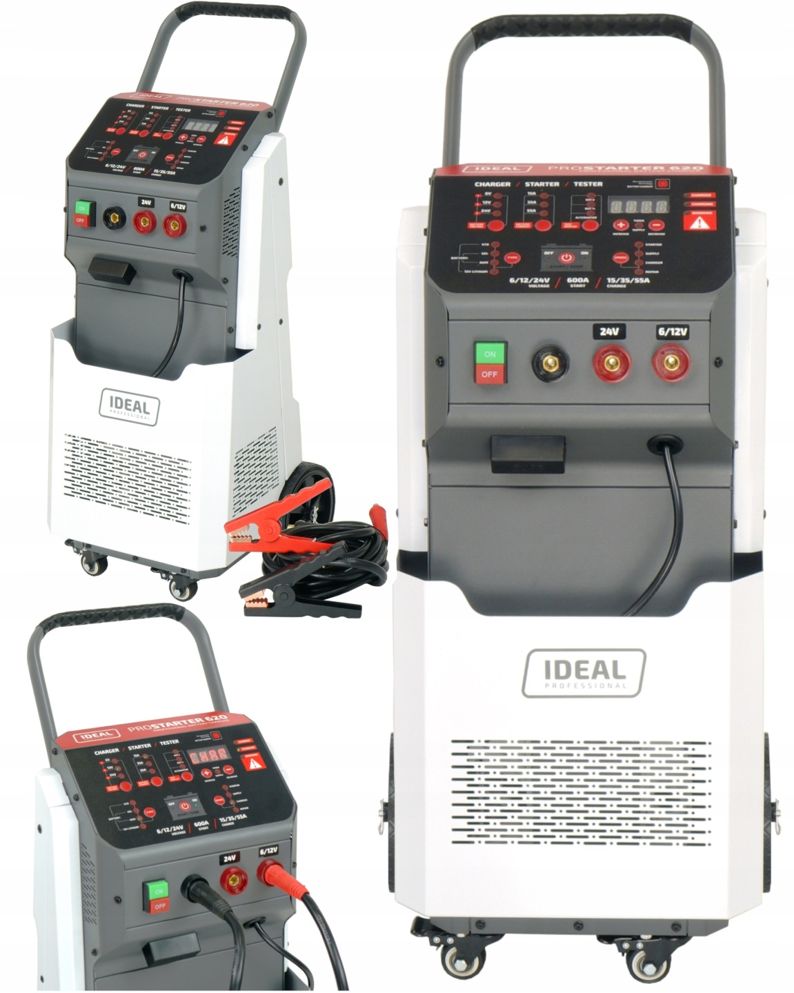 PROSTOWNIK Z ROZRUCHEM IDEAL PROSTARTER 620 WET AGM GEL MF EFB LiFePO4 230V