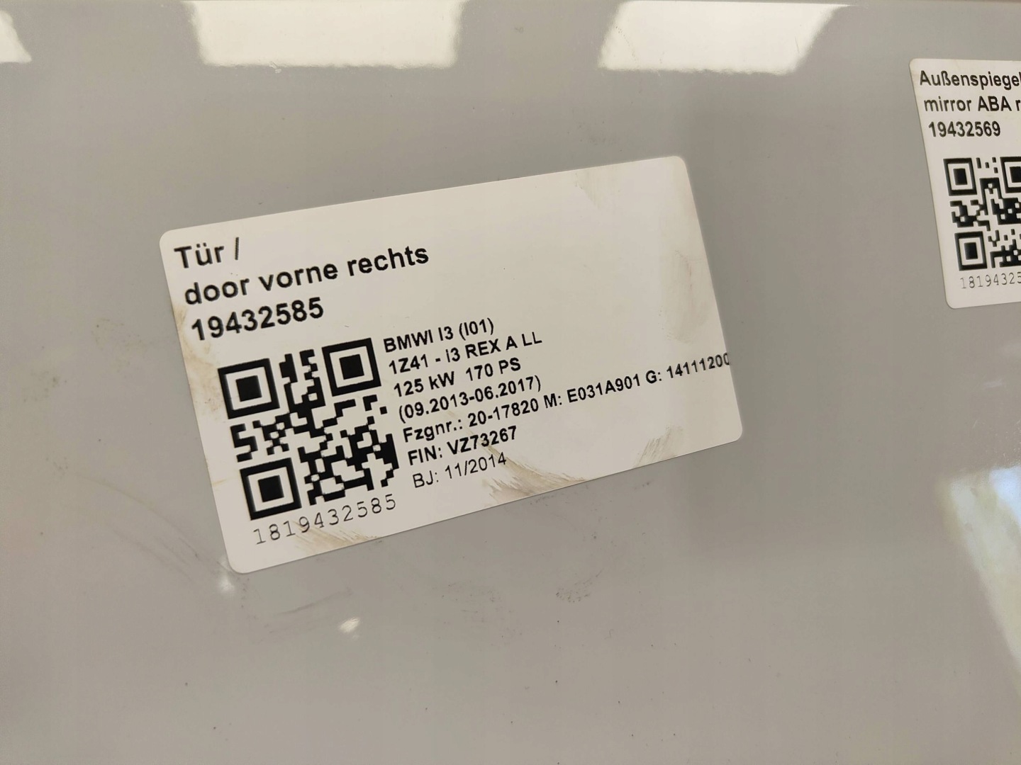 BMW i3 I01 Tür Vorne Rechts Door 7369330 Porta Porte - Thumbnail 12