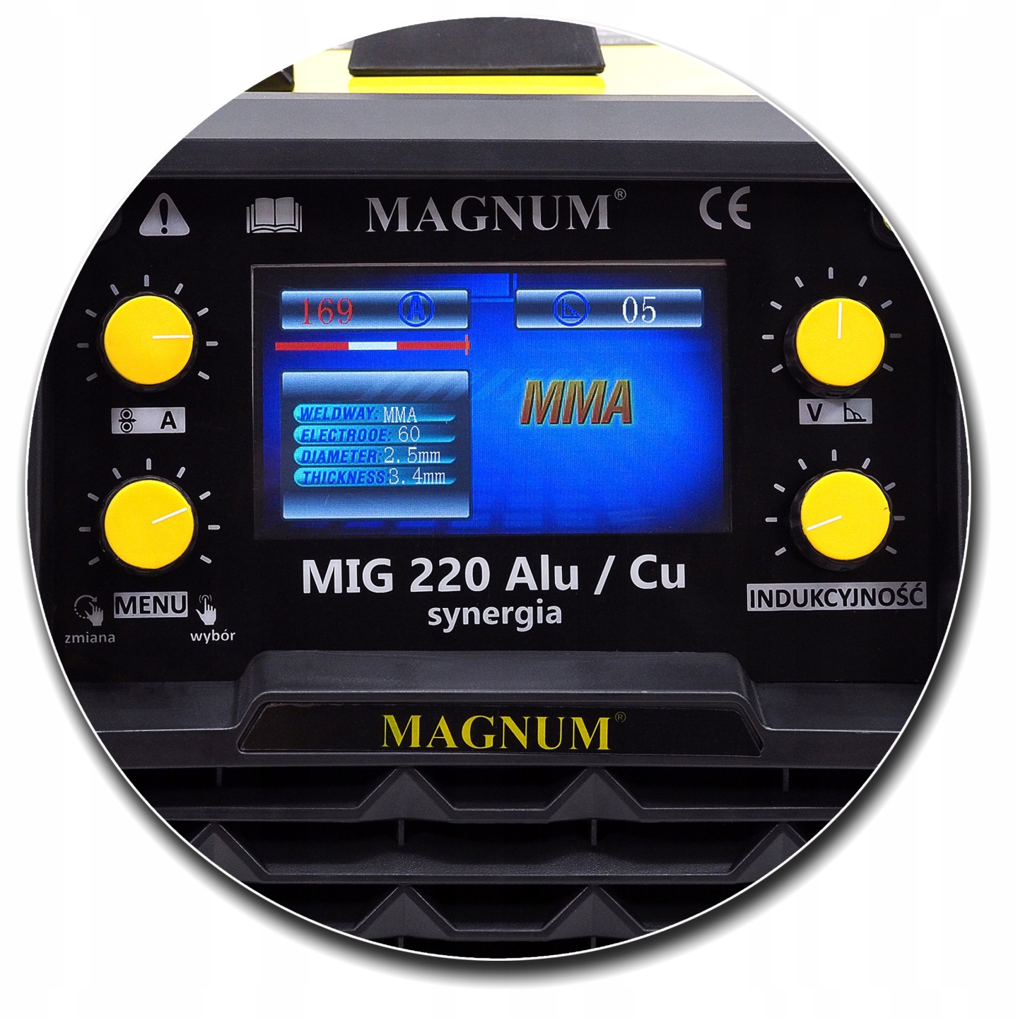 Zestaw MAGNUM MIG 220 ALU/CU LCD SYNERGIA + Butla, Reduktor, uchwyt TIG