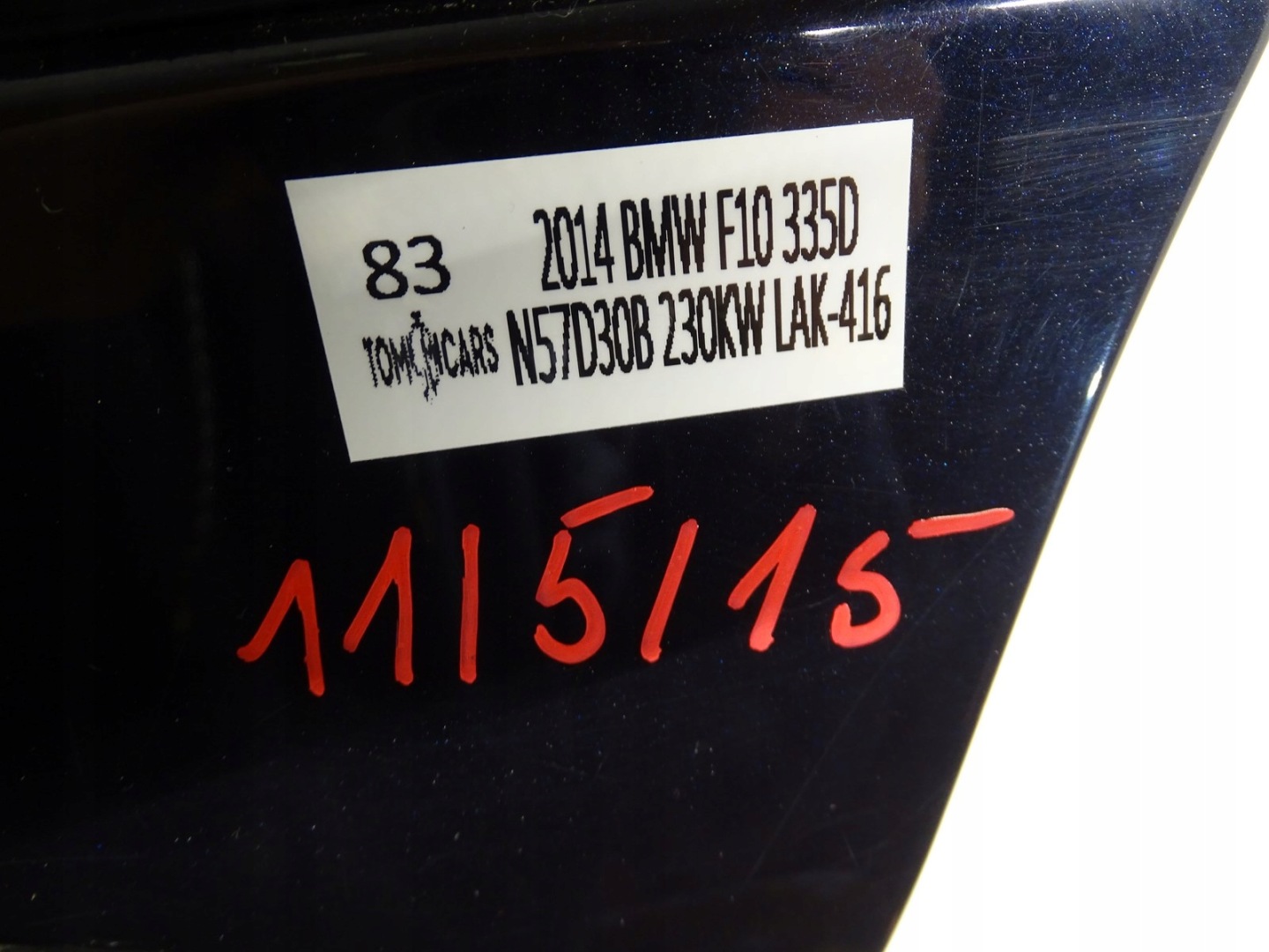 BMW 5 F11 Tür Vorne Links Door 1752944 Porta Porte - Thumbnail 11