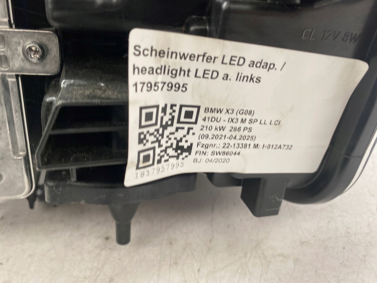 Frontscheinwerfer BMW X3 G01 9491681 LED ADAPTIVE Links Scheinwerfer Headlight - Thumbnail 9