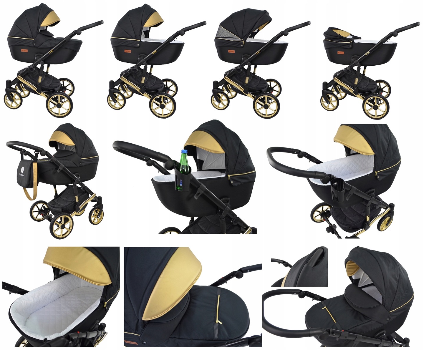 Wózek Dziecięcy Gold Uczio 2w1 Adaptery Maxi Cosi Cybex Aton I Size