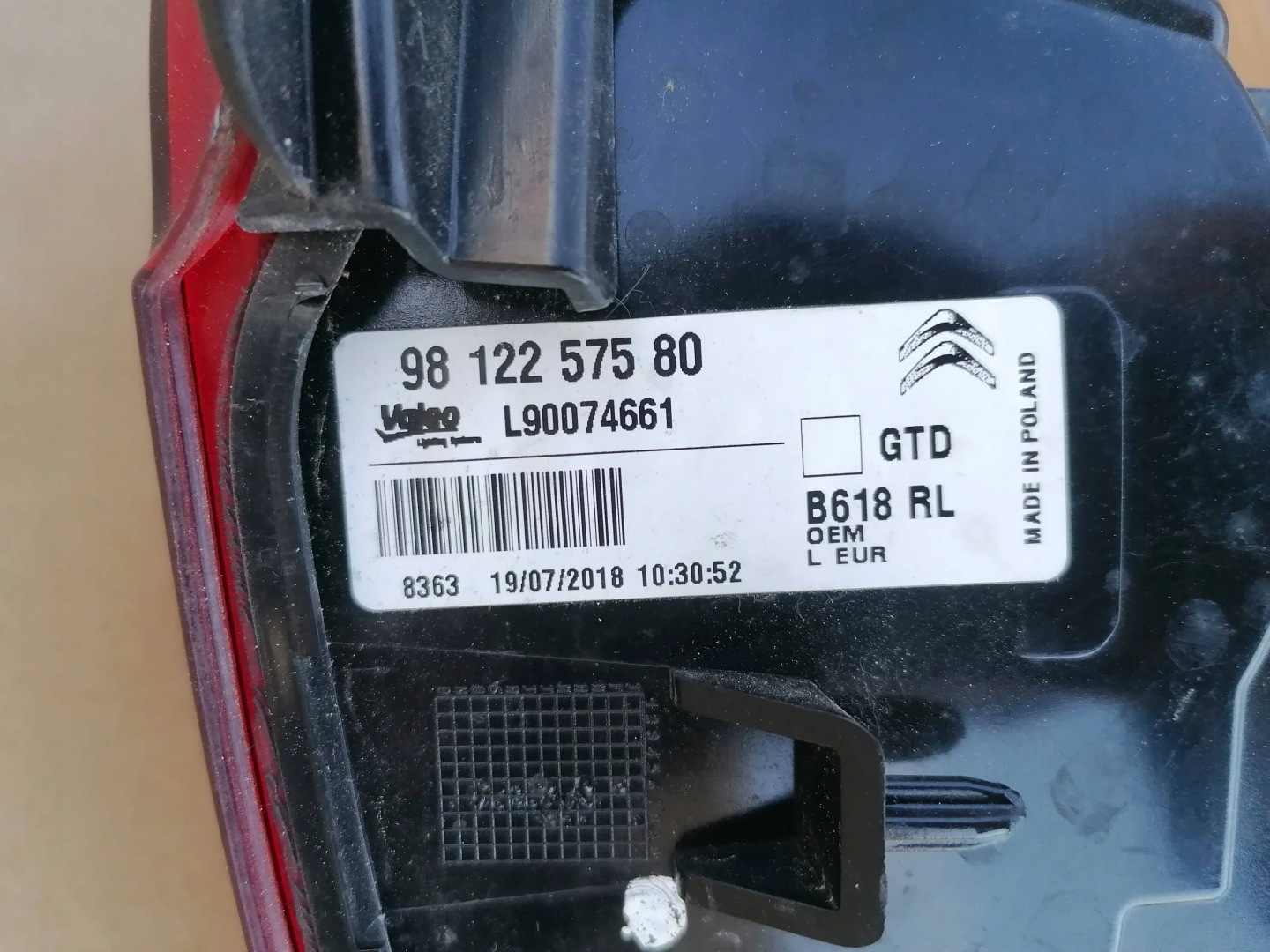 Citroen C3 Rückleuchte 9812257580 Rearlamp - Thumbnail 6