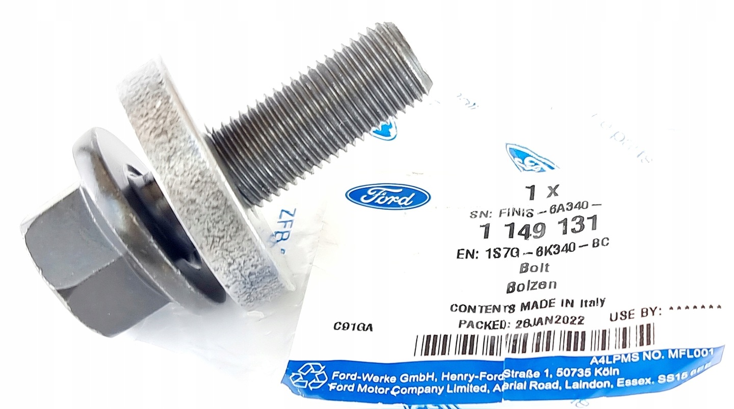 ŚRUBA KOŁA PASOWEGO WAŁU KORBOWEGO 1.8, 2.0, 2.3 _ 1149131 _ 1S7G