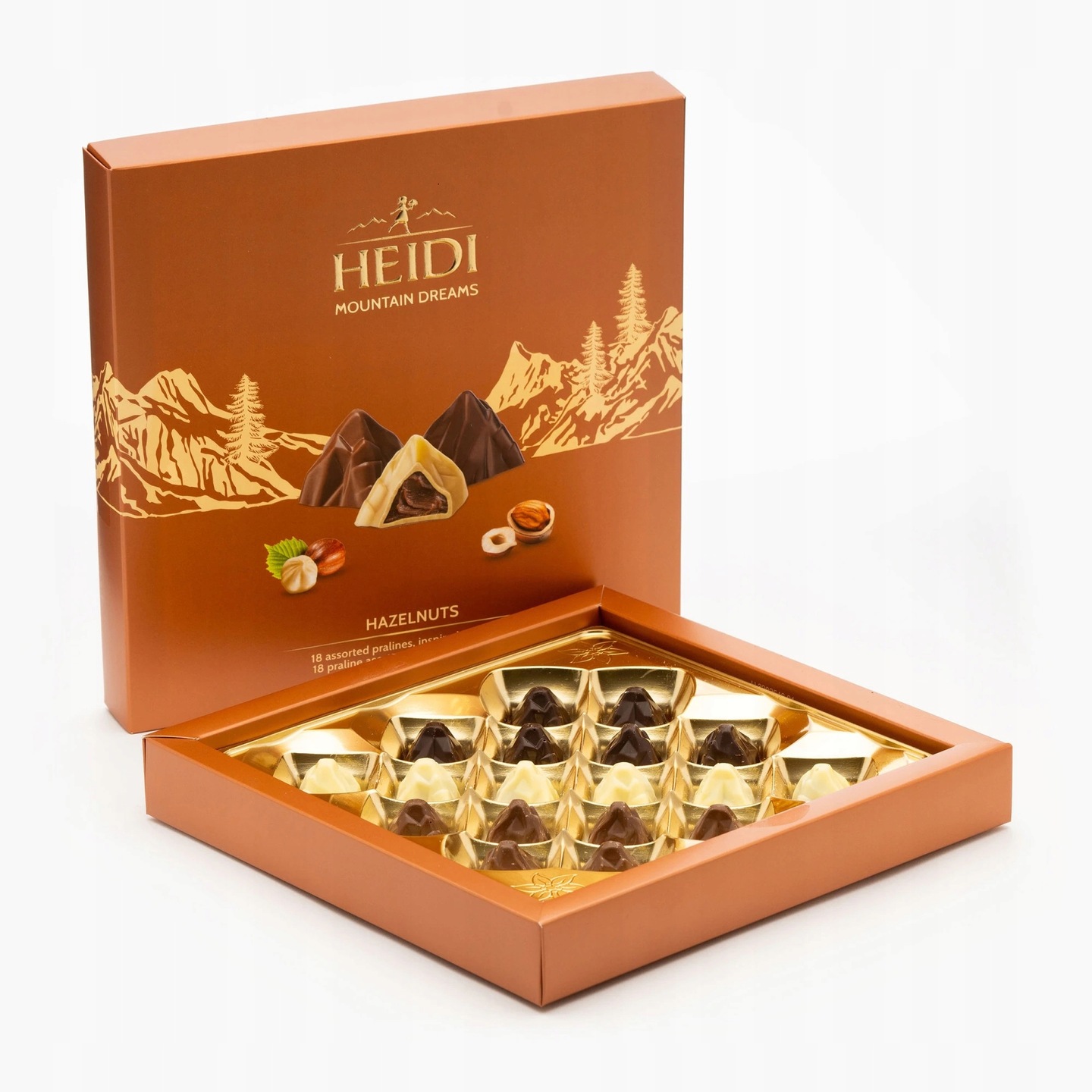 Bombonierka Praliny HEIDI HAZELNUTS W 3 SMAKACH 150G - 14429243005