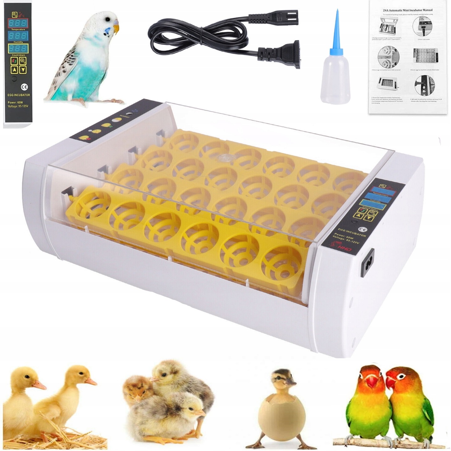 AUTOMATYCZNY INKUBATOR KLUJNIK WYLĘGARKA DO 24 JAJ - 14092151448