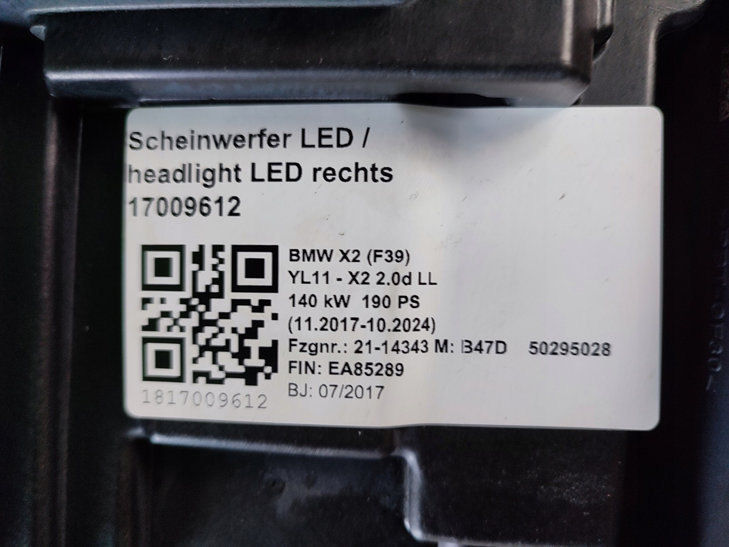 Frontscheinwerfer BMW X2 F39 5A1E0A8 LED Rechts Scheinwerfer Headlight - Thumbnail 8