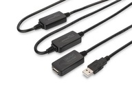 Digitus USB 2.0 25m kabel USB USB A Czarny
