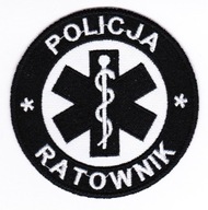 VAR NASZYWKA POLICJA RATOWNIK 8,5 cm czarna QM_156