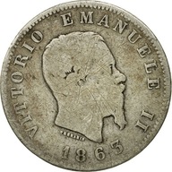 Moneta, Włochy, Vittorio Emanuele II, Lira, 1863,