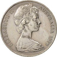Moneta, Australia, Elizabeth II, 20 Cents, 1970, A