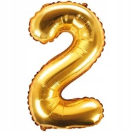 Fóliový balón PartyDeco zlatý číslica 2 14"