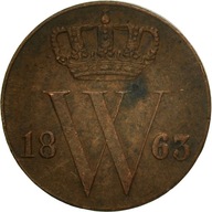 Moneta, Holandia, William III, 1/2 Cent, 1863, EF(