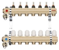 Rozdzielacz 8 drogowy zawory termostatyczne przepływomierz standard FERRO