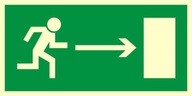 Znak BHP Kierunek drogi ewakuacyjnej w prawo PCV
