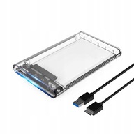 Obudowa Dysku na dysk HDD 2,5 USB 3.0 SATA Przezroczysta adapter