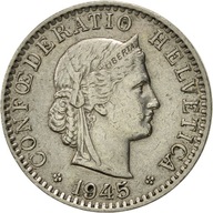 Moneta, Szwajcaria, 20 Rappen, 1945, Bern, AU(55-5