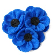 broszka duza kwiat mak prezent maczki niebieska