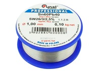 Cín 100g/1mm s kolofóniou CYNEL spájkovanie 0,1kg