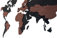 Mapa świata 3D drewniana grawer nazwy państw 150cm