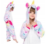 JEDNOROŻEC PIŻAMA Kigurumi Onesie Kombinezon Kostium Unicorn w Gwiazdki 146