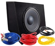 AKTYWNA TUBA BASOWA SKRZYNIA SUBWOOFER 600W WZMACNIACZ KABLE