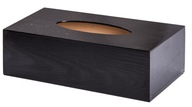 Drevená šatka čierna krabička na vreckovky