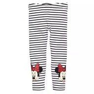 Legginsy Minnie Mause białe w paski 4/5 lat