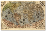 Obraz na plátne stará mapa sveta 90x60 veľa vz.4
