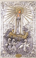 Fatimská ikona ručne maľovaná Zlaté striebro