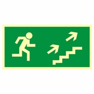 Znak kierunek droga ewakuacyjna schody góra prawo