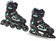 Rolki Łyżwy figurowe 2w1 Regulowane RAVEN Spirit Black/Mint 40-43