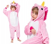 JEDNOROŻEC Piżama Jednocześciowa Kigurumi Onesie Przebranie Kombinezon 164