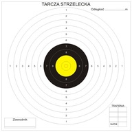 TARCZE STRZELECKIE 100 szt. 14x14 cm Żółte centrum