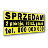 Baner reklamowy typ SPRZEDAM DOM DZIAŁKĘ 150x75cm