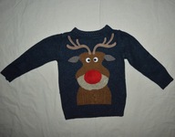 NEXT SWETER SWETEREK MELANŻ RUDOLF 2-3l 92/98