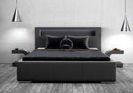 Łóżko Tapicerowane 160x200 Pojemnik Stelaż LED