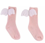 Podkolienky ponožky ružové krídelká 0-12
