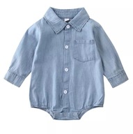 Dievčenská dojčenská košeľa džínsové body denim 68 74