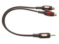 PRZEWÓD KABEL JACK 3,5mm - 2 x RCA CINCH 25cm 5663