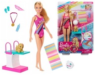 BARBIE PŁYWACZKA ZESTAW Z LALKĄ I PIESKIEM GHK23