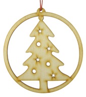 Prívesok vianočná guľa na vianočný stromček drevená ozdoba veľká