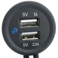 NABÍJAČKA USB 5V 3,1A HERMETICKÁ ZÁSUVKA 12V 24V