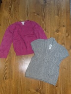 H&M sweter srebrna nitka r.110/116