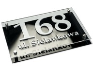 Tabuľa s adresným číslom domu čierna 3d