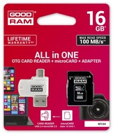 Karta micro SD 16GB Goodram z czytnikiem kart